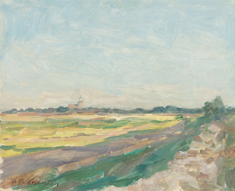 Auf diesem Bild ist das folgende Kunstwerk zu sehen: Lotte Laserstein. „Landschaft“.