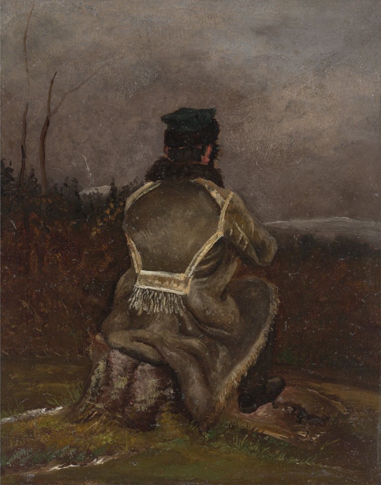 Auf diesem Bild ist das folgende Kunstwerk zu sehen: Thomas Fearnley. Rückenansicht eines Malers (?).