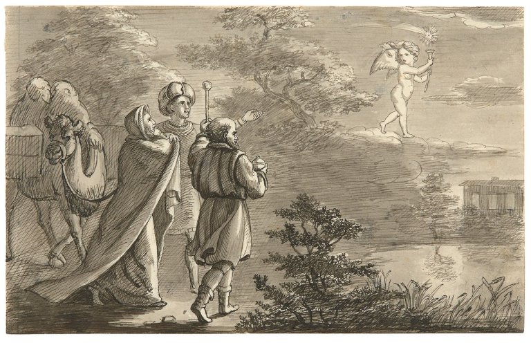 Auf diesem Bild ist das folgende Kunstwerk zu sehen: Philipp Otto Runge. „Die Heiligen Drei Könige“. 1805.