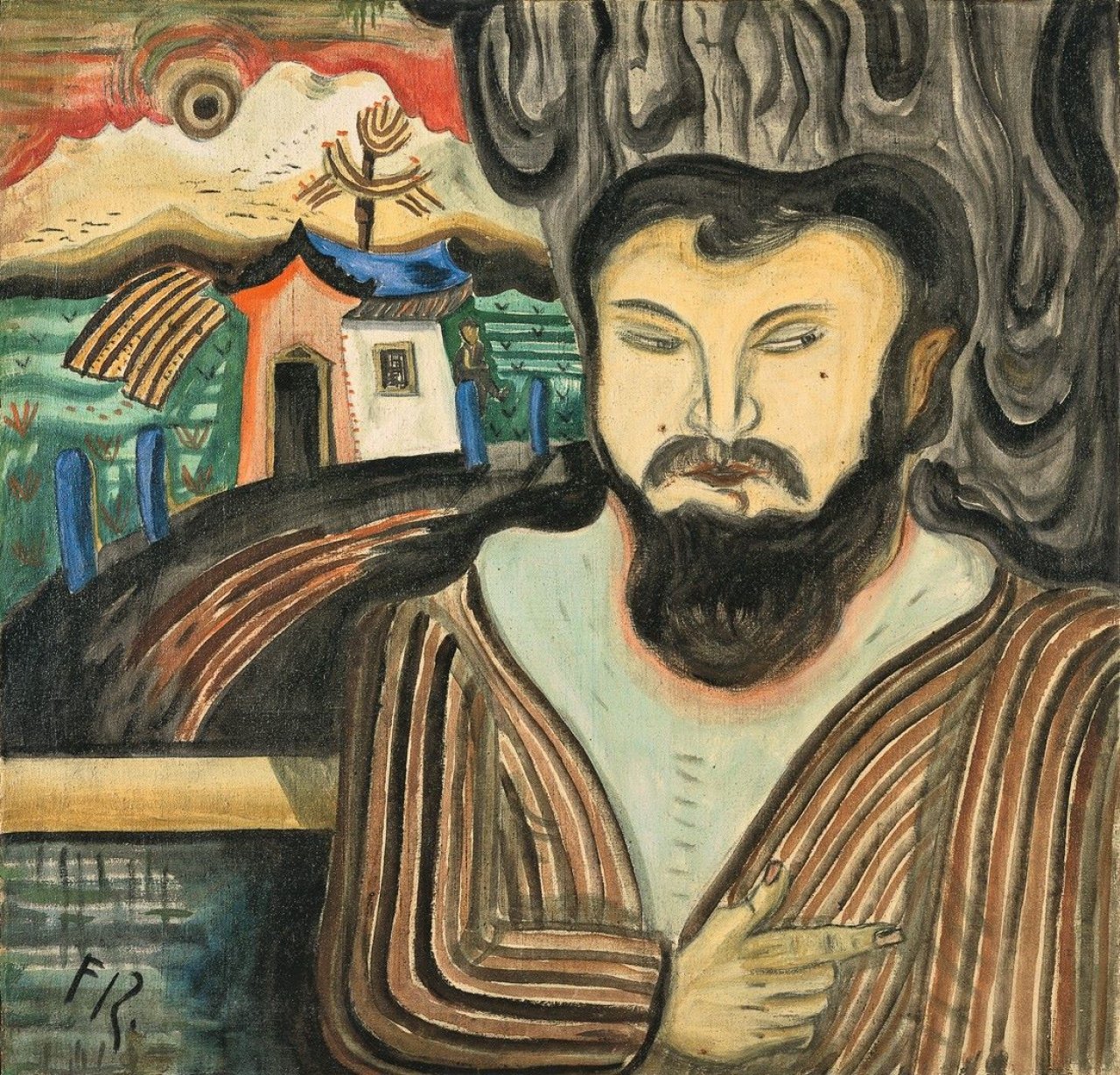 Auf diesem Bild ist das folgende Kunstwerk zu sehen: Franz Radziwill. „Bildnis eines bärtigen Mannes“. 1921.