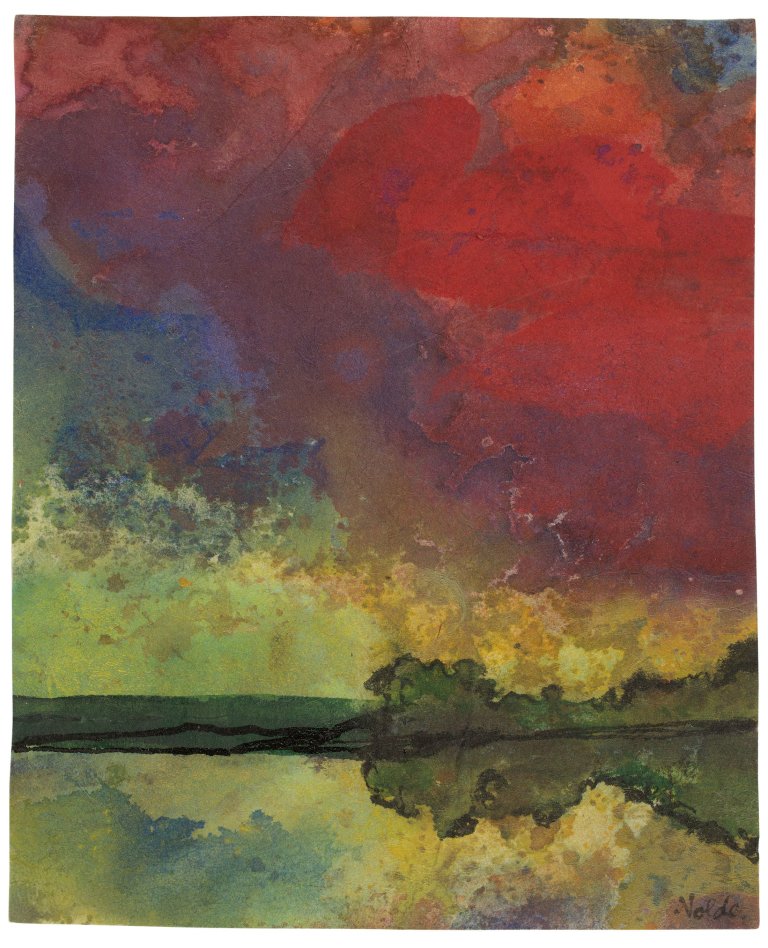 This picture shows the following artwork: Emil Nolde. Rote Wolken. Circa 1938/45.