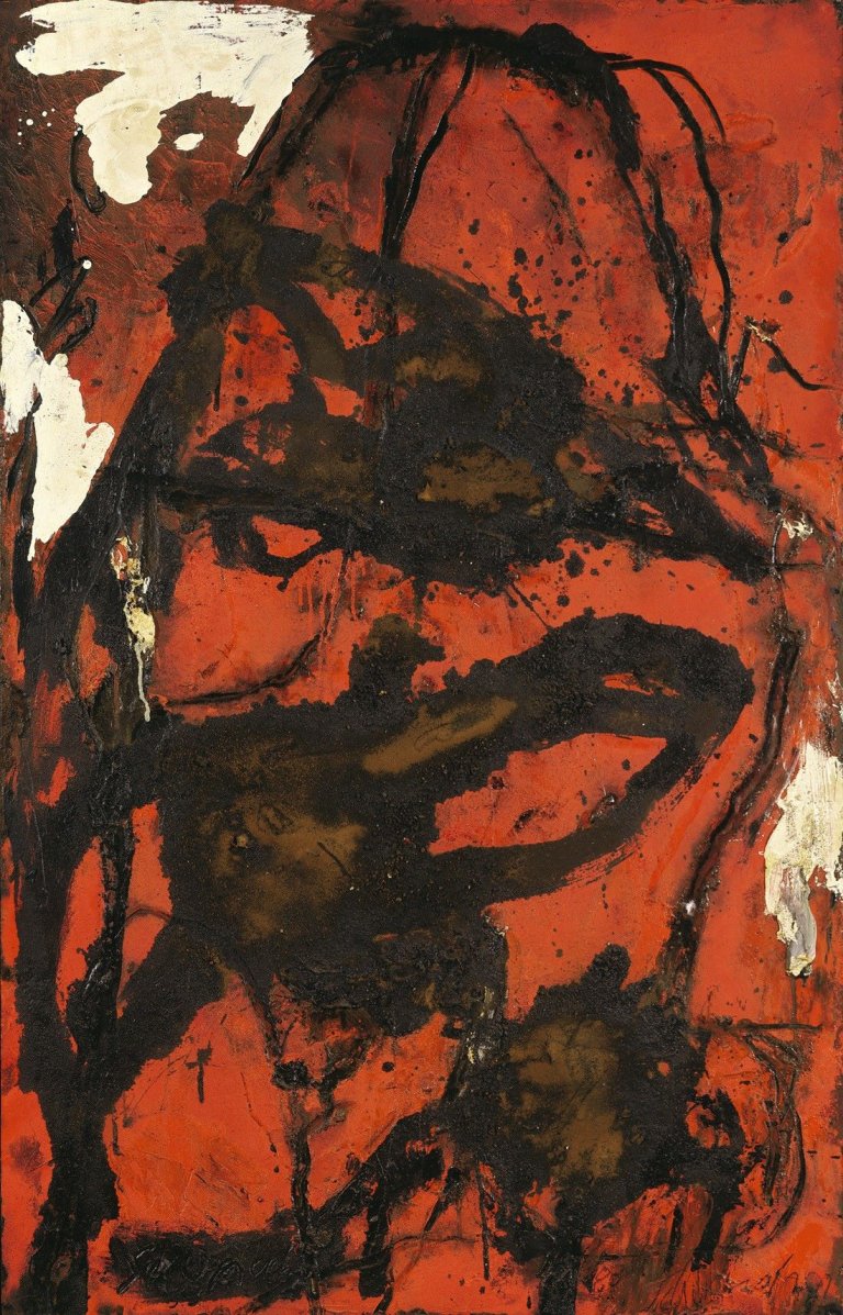 Auf diesem Bild ist das folgende Kunstwerk zu sehen: Emil Schumacher. „Timon“. 1983.