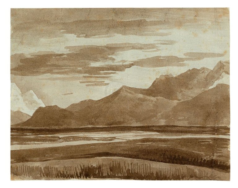 Auf diesem Bild ist das folgende Kunstwerk zu sehen: Franz Kobell. Landschaft bei Kochel am See.