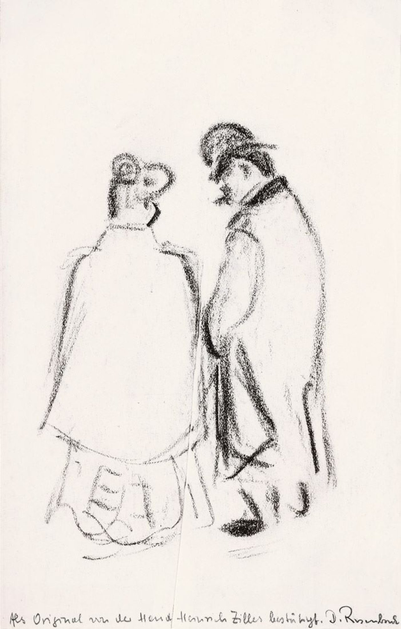 Auf diesem Bild ist das folgende Kunstwerk zu sehen: Heinrich Zille. Paar. Um 1908.