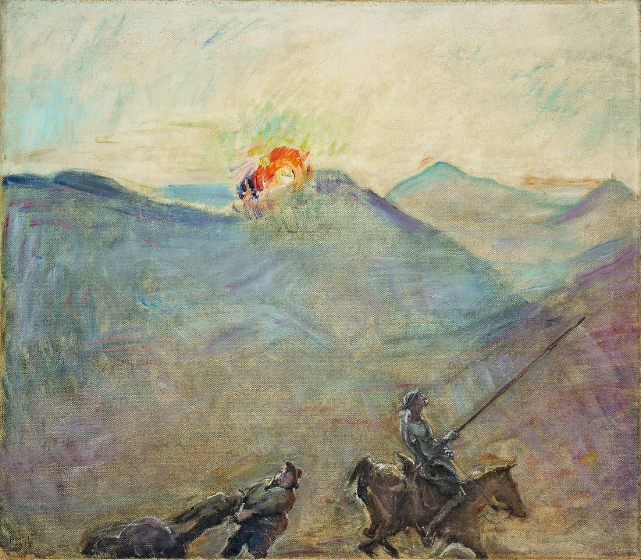Auf diesem Bild ist das folgende Kunstwerk zu sehen: Max Slevogt. Don Quichote und Sancho Pansa. 1917.