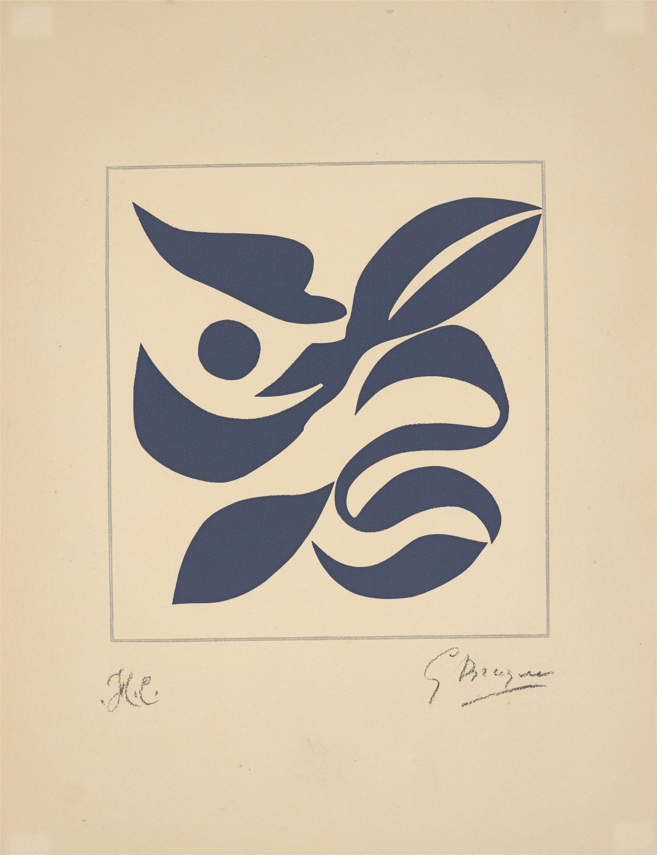 This picture shows the following artwork: Georges Braque. From: ”Si je mourais là-bas”. 1962.