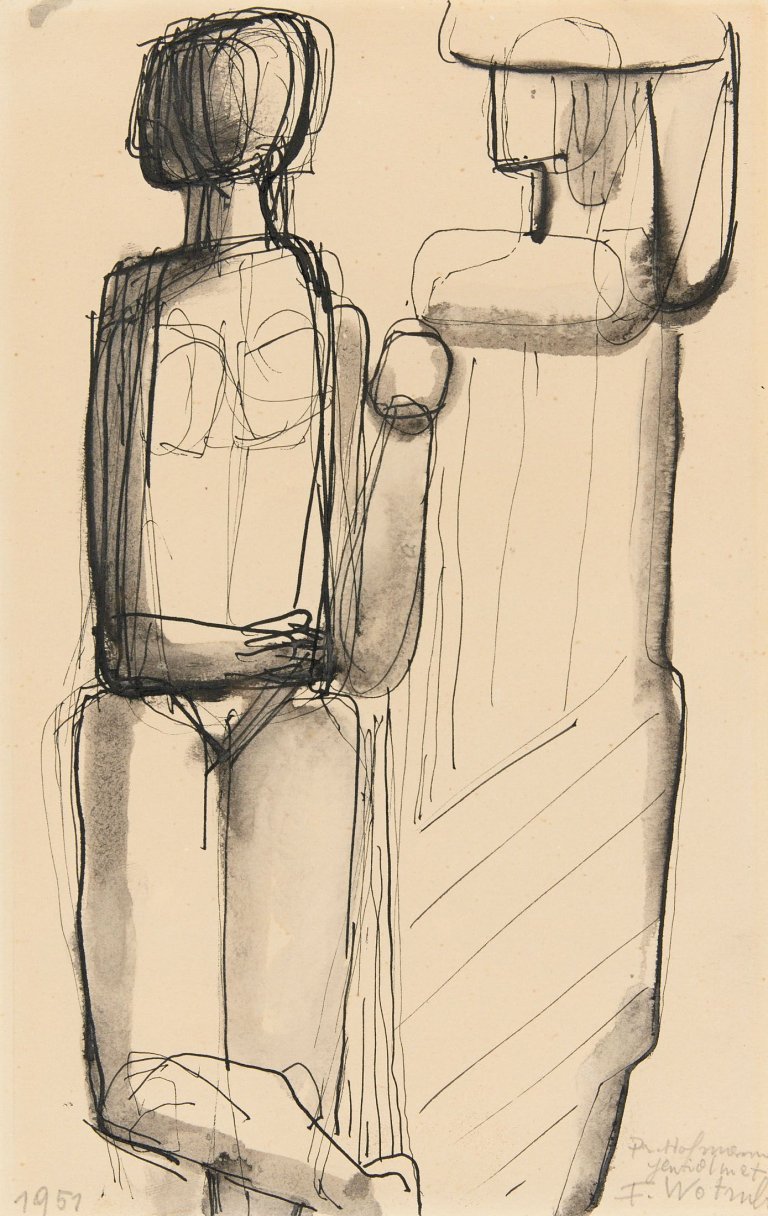 Auf diesem Bild ist das folgende Kunstwerk zu sehen: Fritz Wotruba. Zwei Figuren. 1951.