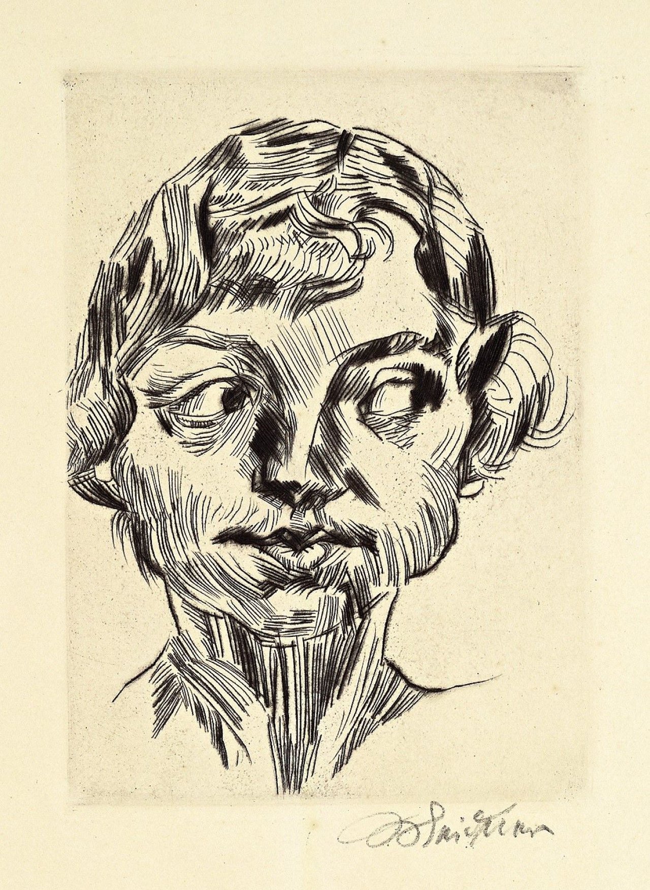Auf diesem Bild ist das folgende Kunstwerk zu sehen: Ludwig Meidner. Frau Eugen Klöpfer. 1920.