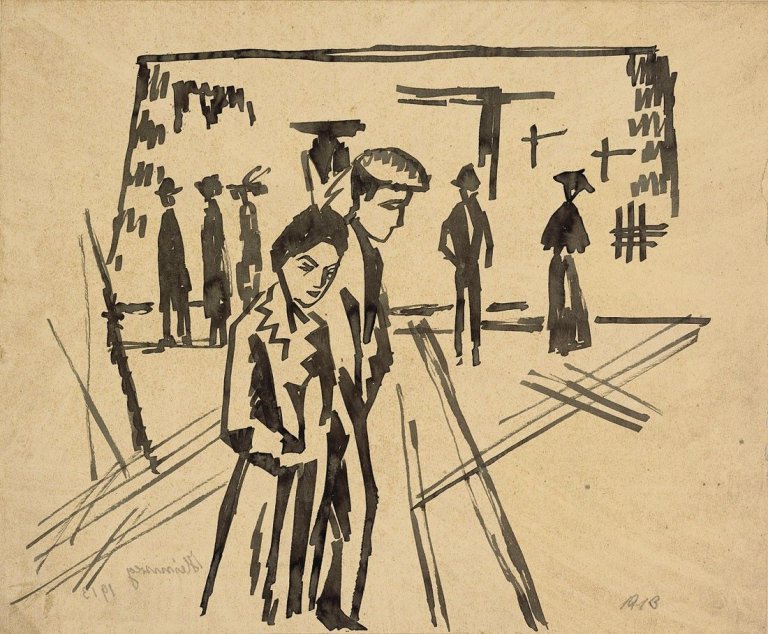 Auf diesem Bild ist das folgende Kunstwerk zu sehen: August Macke. „Heimweg“. 1913.