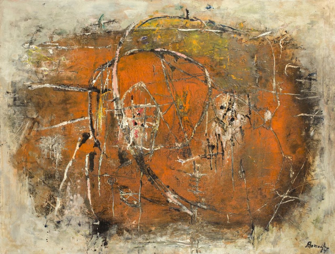 This picture shows the following artwork: Emil Schumacher. „Barbaros“. 1957.