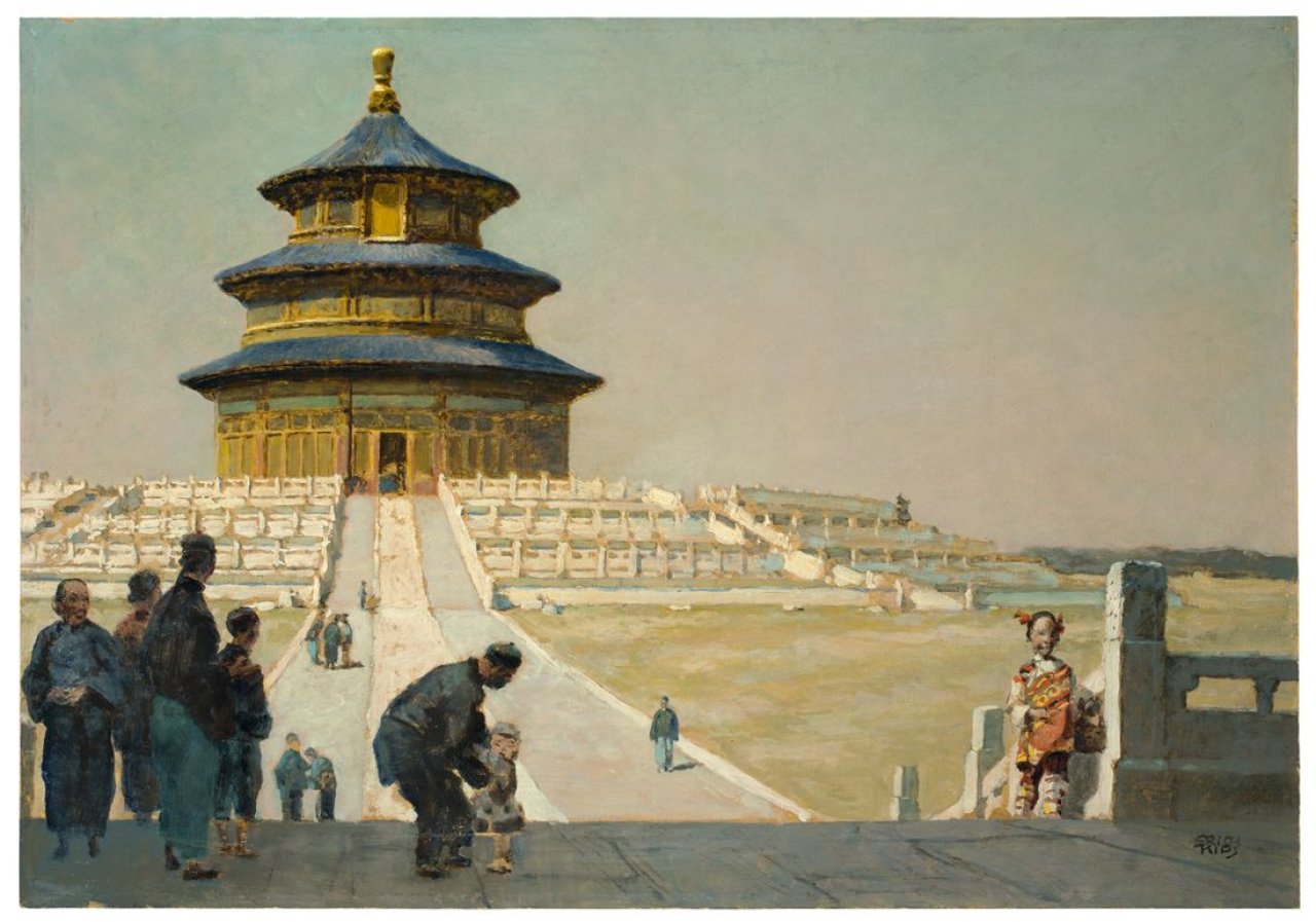 Auf diesem Bild ist das folgende Kunstwerk zu sehen: Erich Kips. Der Himmelstempel in Peking. 1920er Jahre.