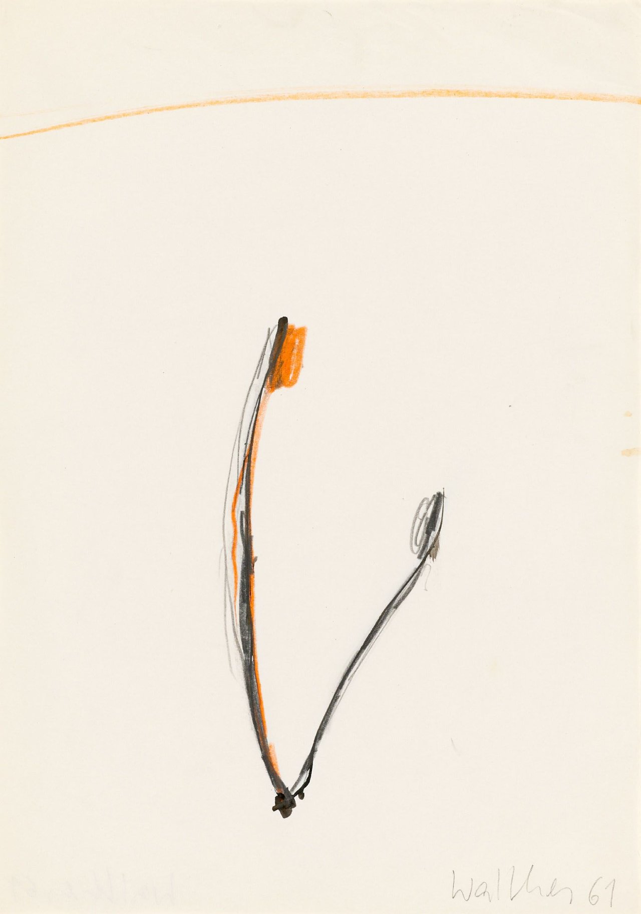 Auf diesem Bild ist das folgende Kunstwerk zu sehen: Franz Erhard Walther. Kritzelzeichnung. 1961.