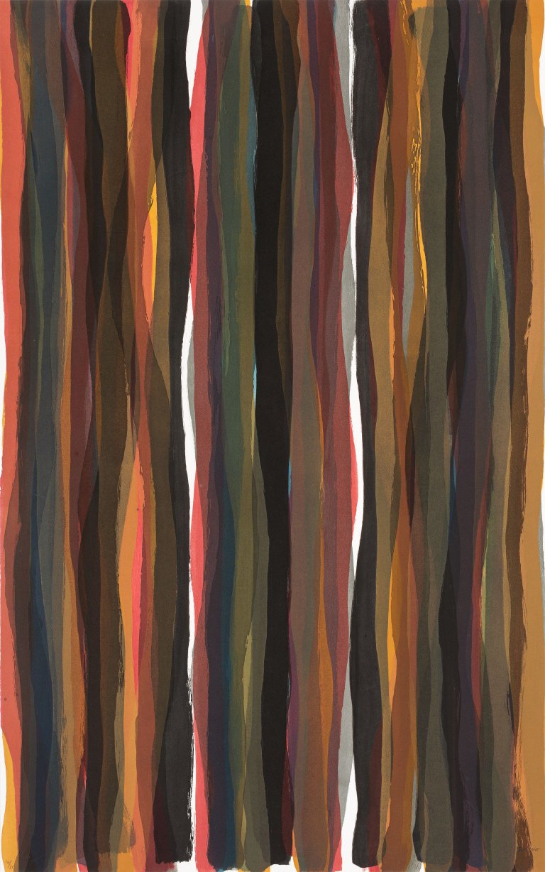 Auf diesem Bild ist das folgende Kunstwerk zu sehen: Sol LeWitt. Aus: „Brushstrokes in Different Colors in Two Directions“. 1993.