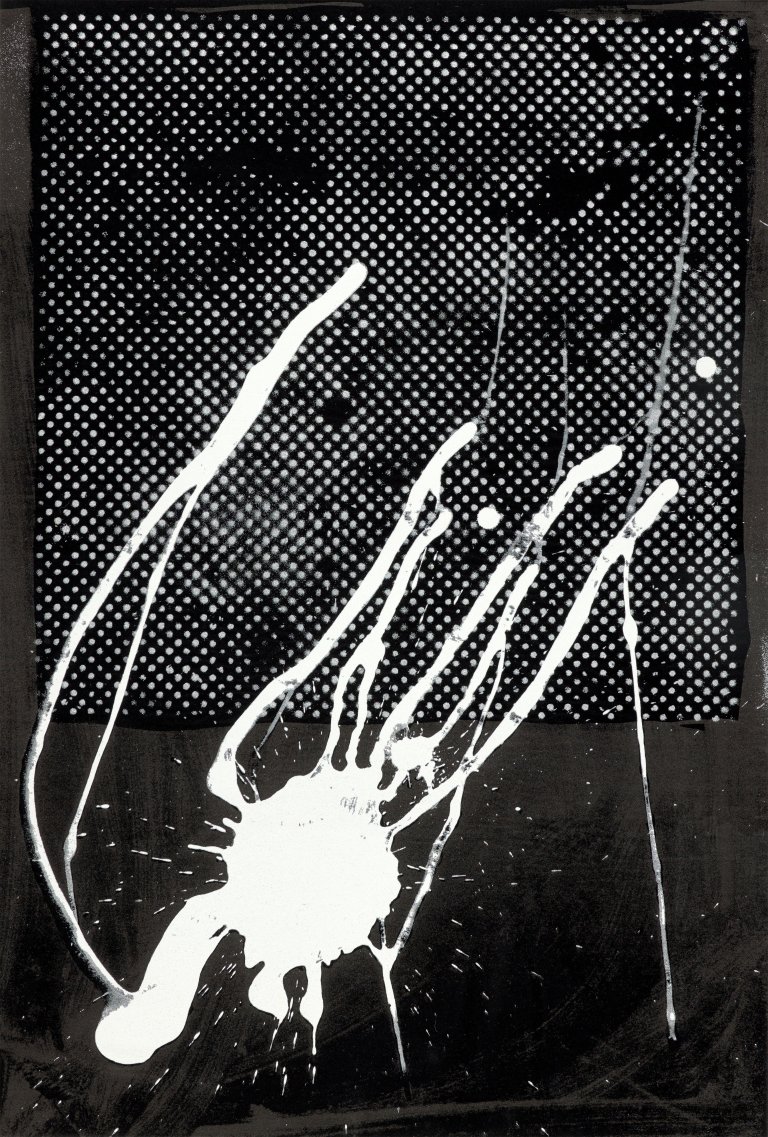 Auf diesem Bild ist das folgende Kunstwerk zu sehen: Sigmar Polke. „Ohne Titel (Griffelkunst)“. 1989.