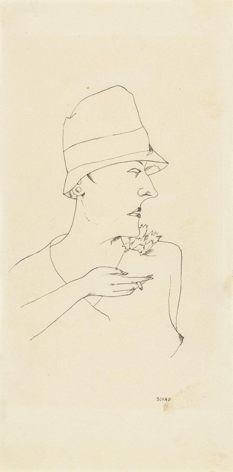 Auf diesem Bild ist das folgende Kunstwerk zu sehen: Christian Schad. „Dame“. Um 1927/29.