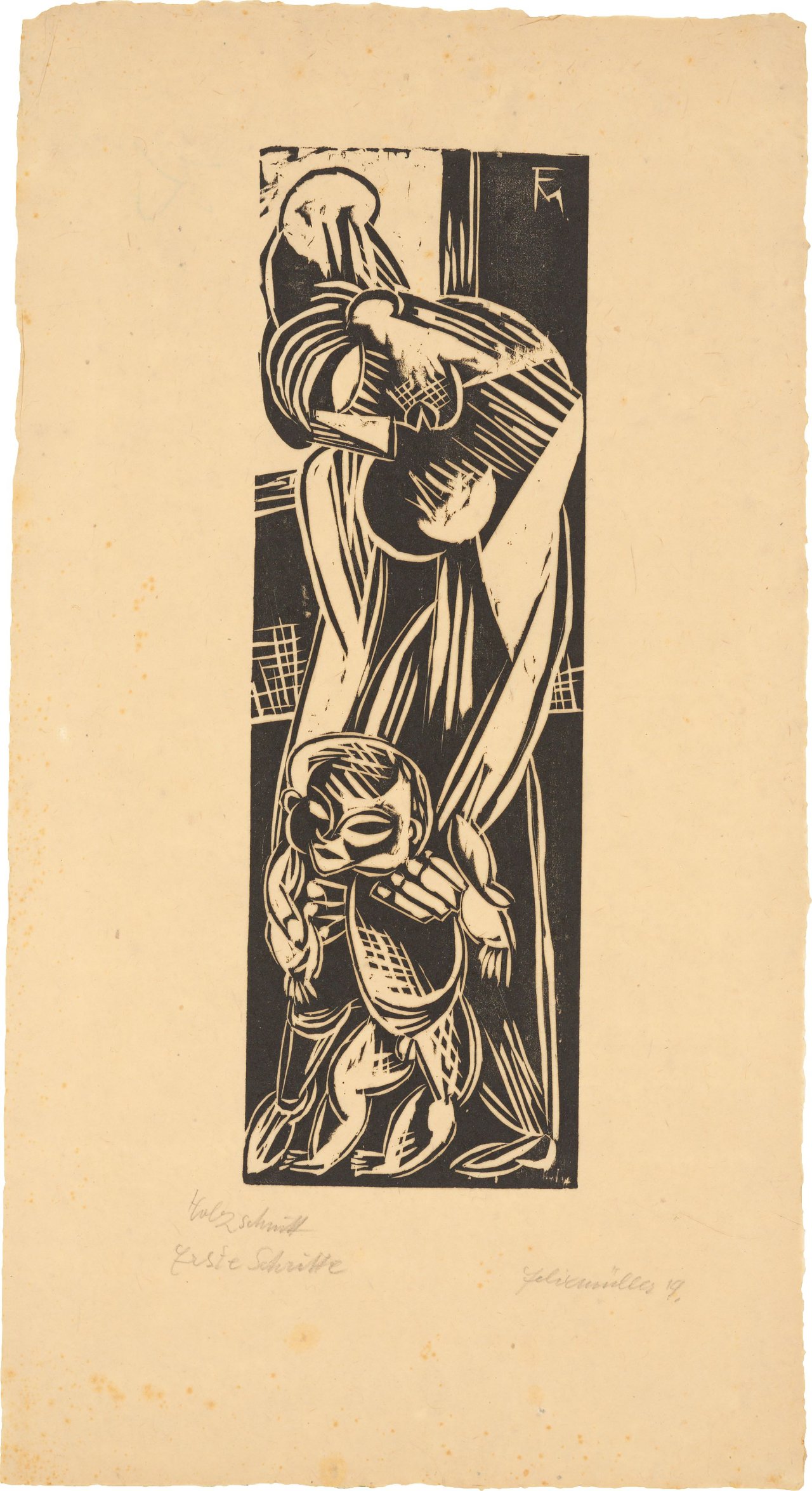 This picture shows the following artwork: Conrad Felixmüller. ”Erste Schritte”. 1919.