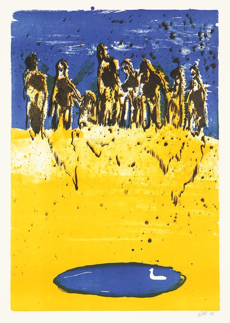 Auf diesem Bild ist das folgende Kunstwerk zu sehen: Daniel Richter. „Die Rettung“. 2003.