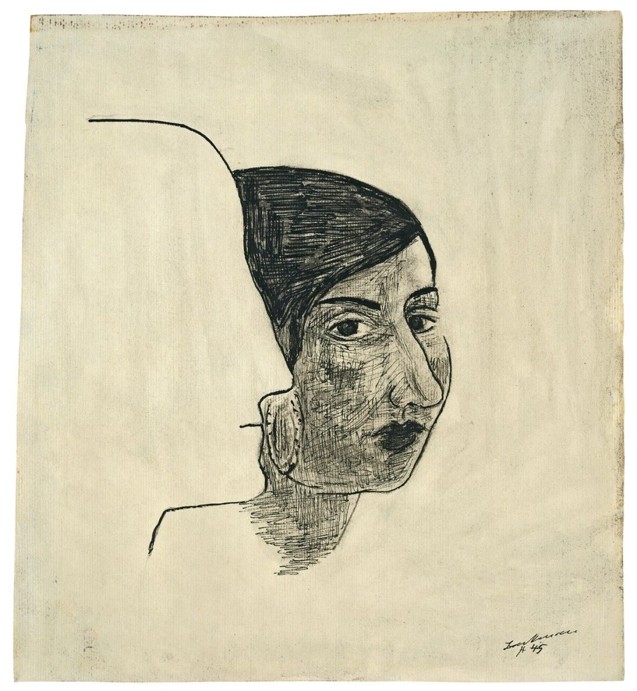 Auf diesem Bild ist das folgende Kunstwerk zu sehen: Max Beckmann. Italienerin. 1945.