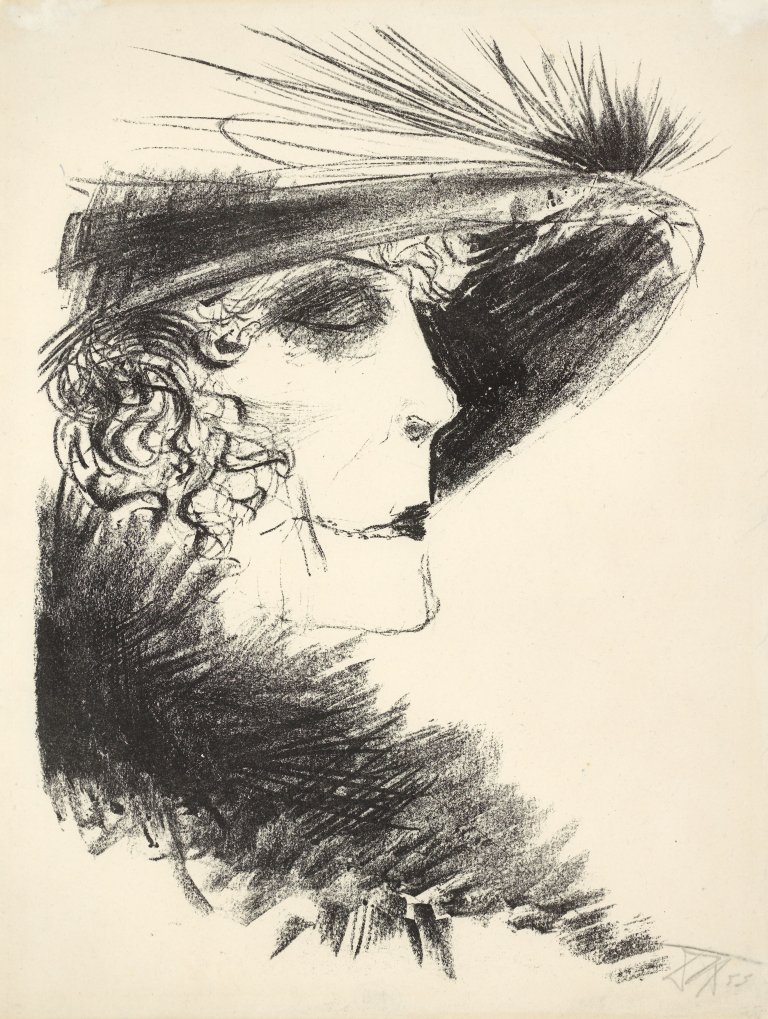 Auf diesem Bild ist das folgende Kunstwerk zu sehen: Otto Dix. „Dame mit Reiher“. 1923/24.