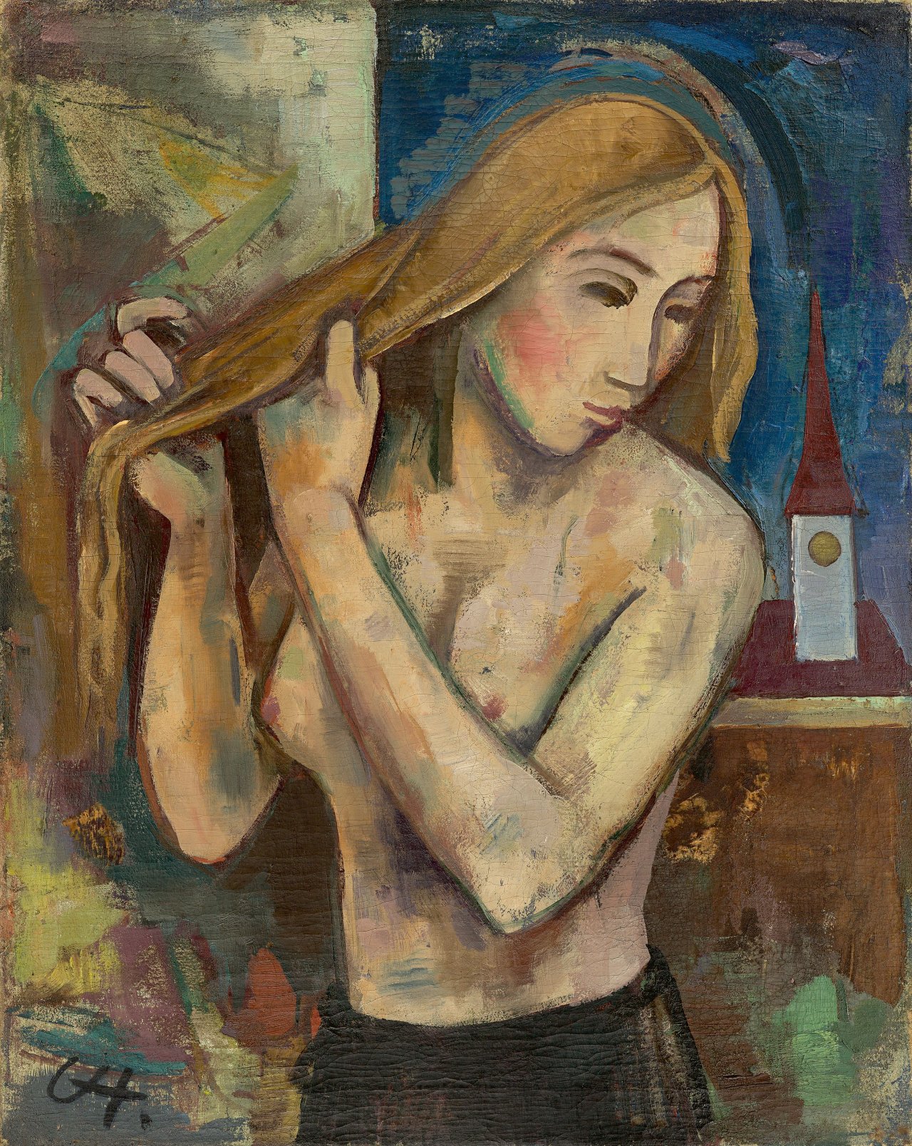 Auf diesem Bild ist das folgende Kunstwerk zu sehen: Karl Hofer. „Die Magd“. 1922.