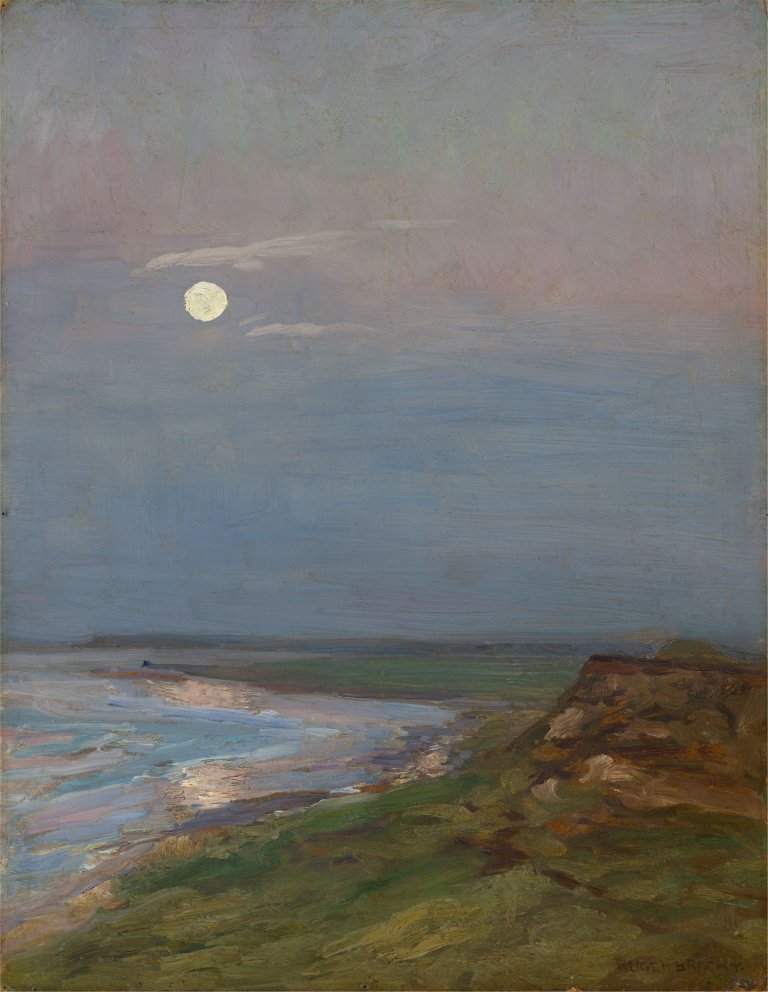 Auf diesem Bild ist das folgende Kunstwerk zu sehen: Eugen Bracht. „Mondaufgang am Keithum Kliff“. 1897.