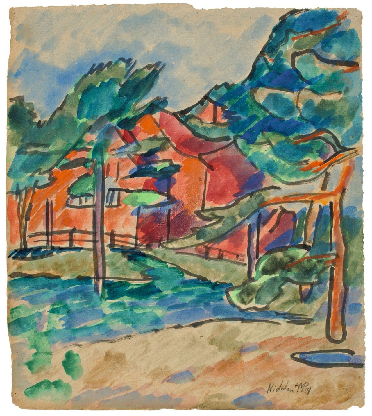 Auf diesem Bild ist das folgende Kunstwerk zu sehen: Max Pechstein. „Nidden“. 1909.