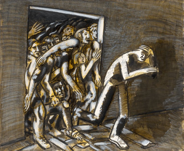 Auf diesem Bild ist das folgende Kunstwerk zu sehen: Wolfgang Mattheuer. Ausbruch. 1988.