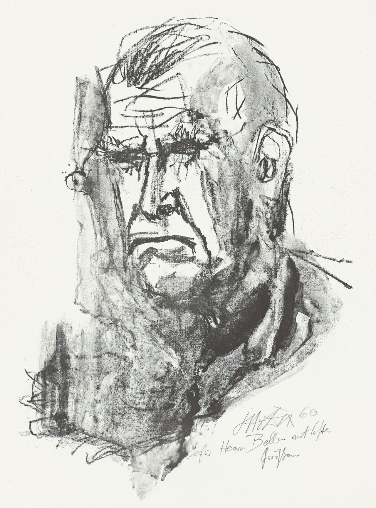 Auf diesem Bild ist das folgende Kunstwerk zu sehen: Otto Dix. „Großes Selbstporträt“. 1966.