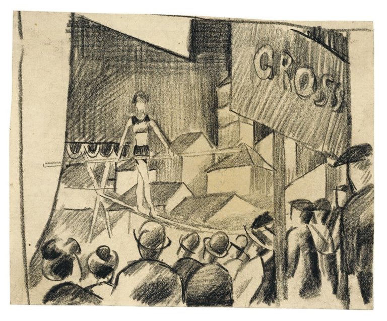 Auf diesem Bild ist das folgende Kunstwerk zu sehen: August Macke. „Seiltänzer“. 1913/14.