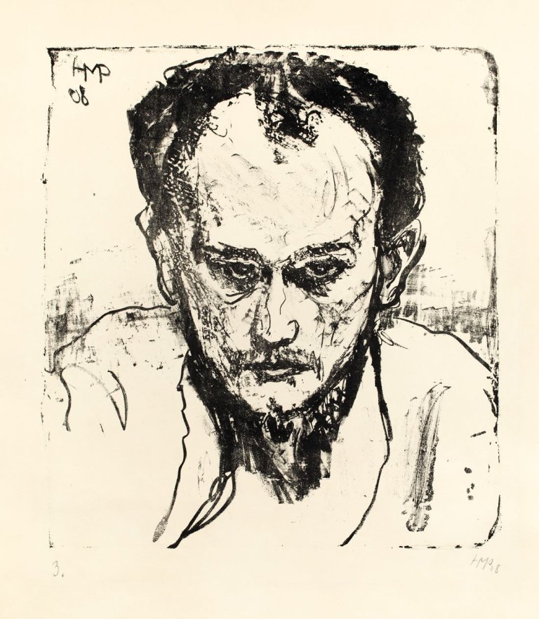 Auf diesem Bild ist das folgende Kunstwerk zu sehen: Max Pechstein. „Bildnis Erich Heckel II“. 1908.