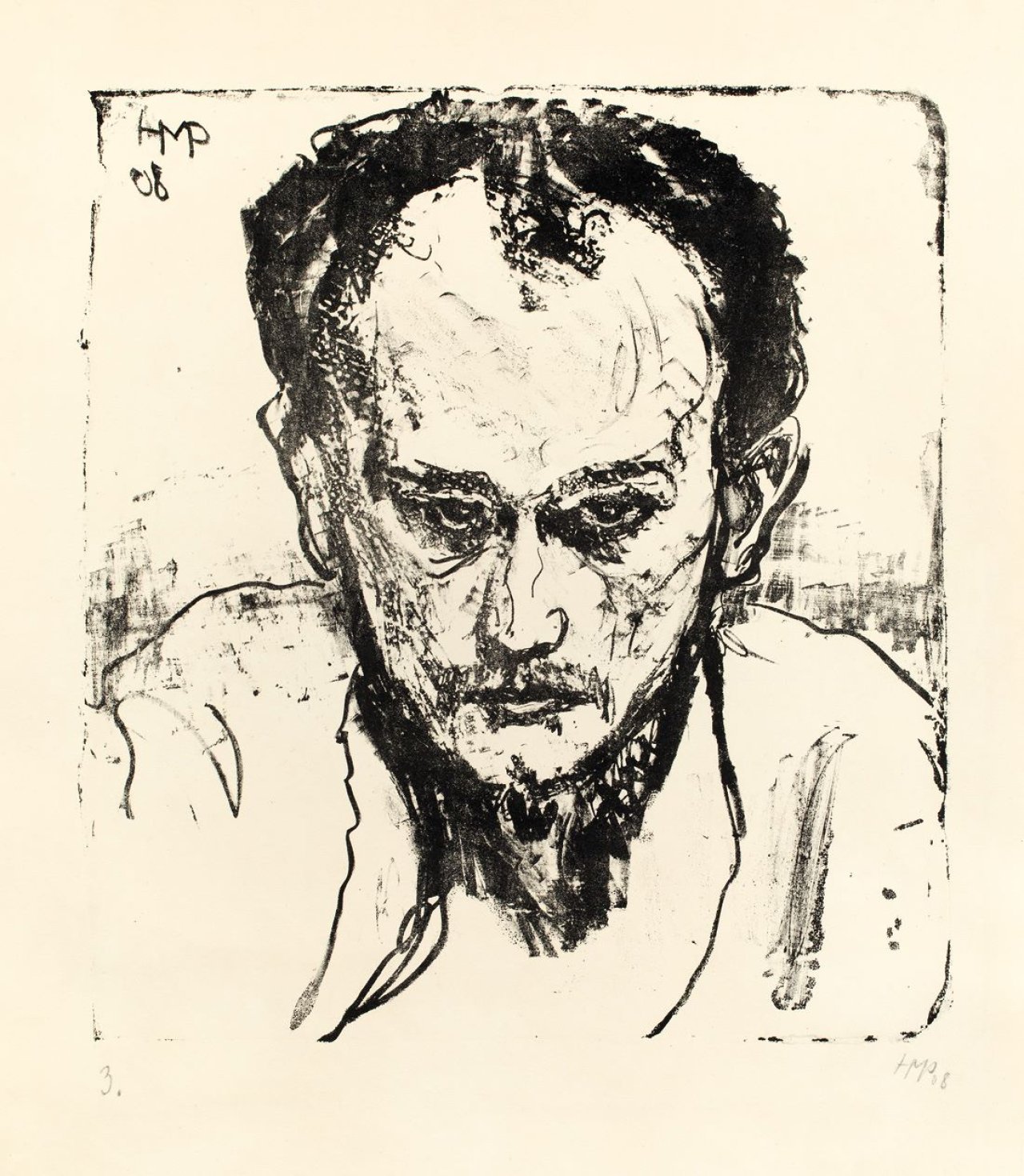 Auf diesem Bild ist das folgende Kunstwerk zu sehen: Max Pechstein. „Bildnis Erich Heckel II“. 1908.