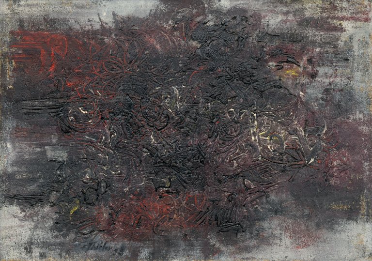 Auf diesem Bild ist das folgende Kunstwerk zu sehen: Fred Thieler. „Im Blickfeld“. 1958.