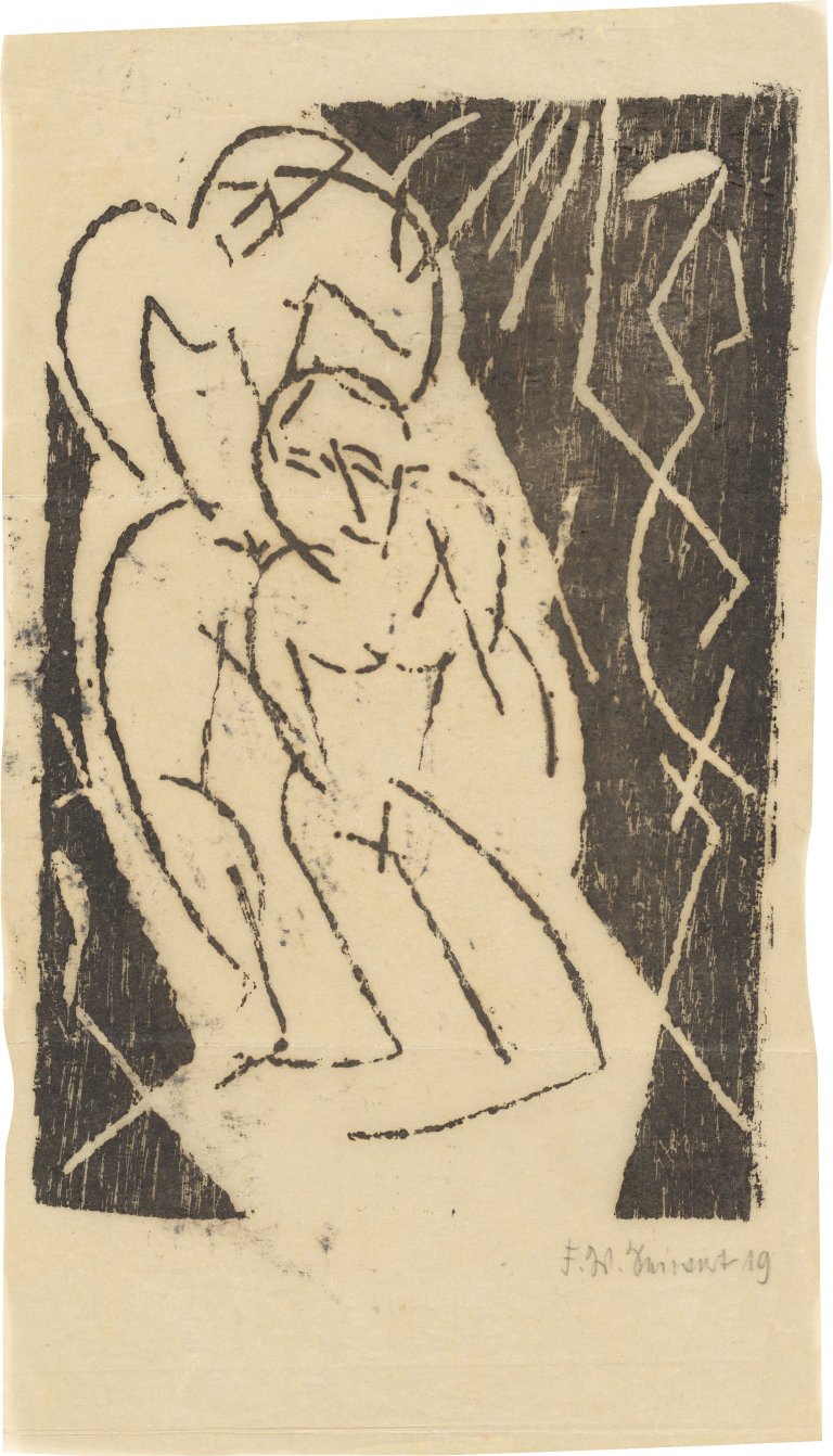 Auf diesem Bild ist das folgende Kunstwerk zu sehen: Franz Wilhelm Seiwert. Ohne Titel (Mutter und Kind). 1919.