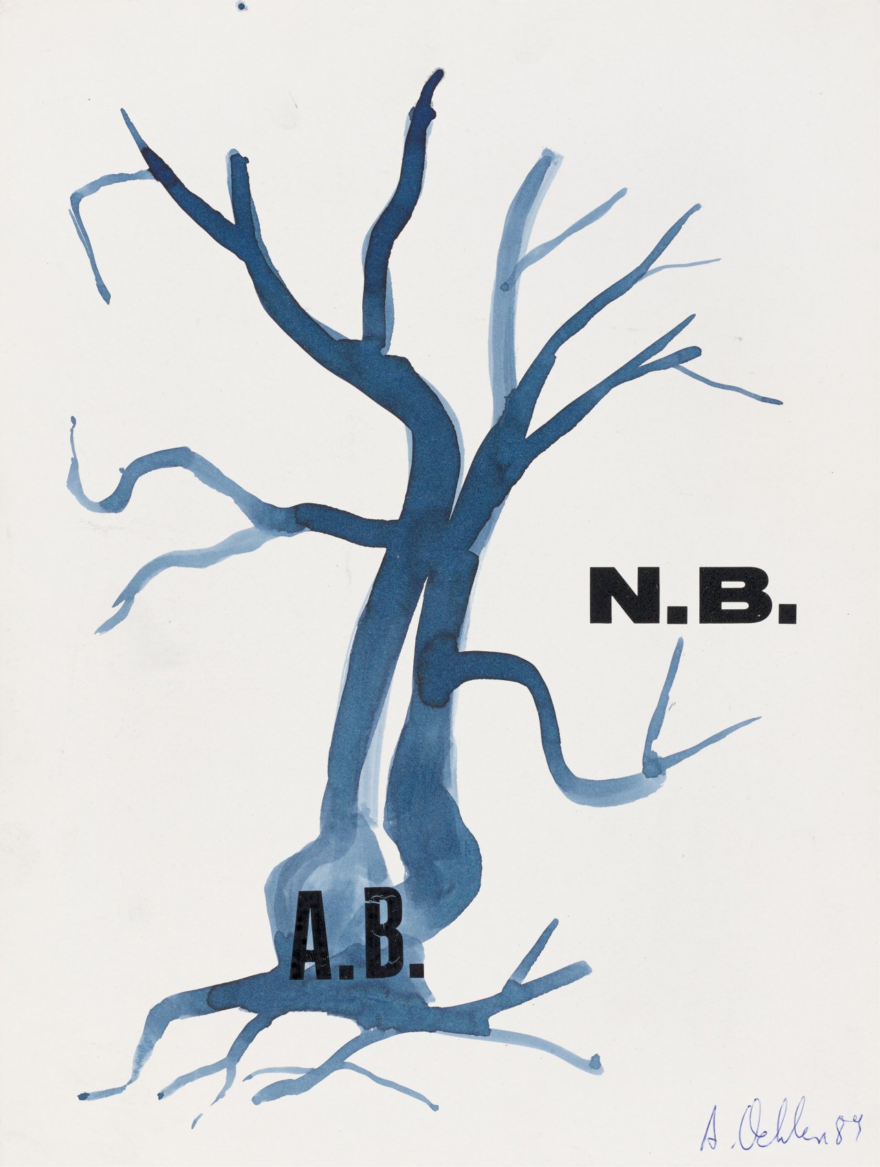 Auf diesem Bild ist das folgende Kunstwerk zu sehen: Albert Oehlen. Ohne Titel. 1989.