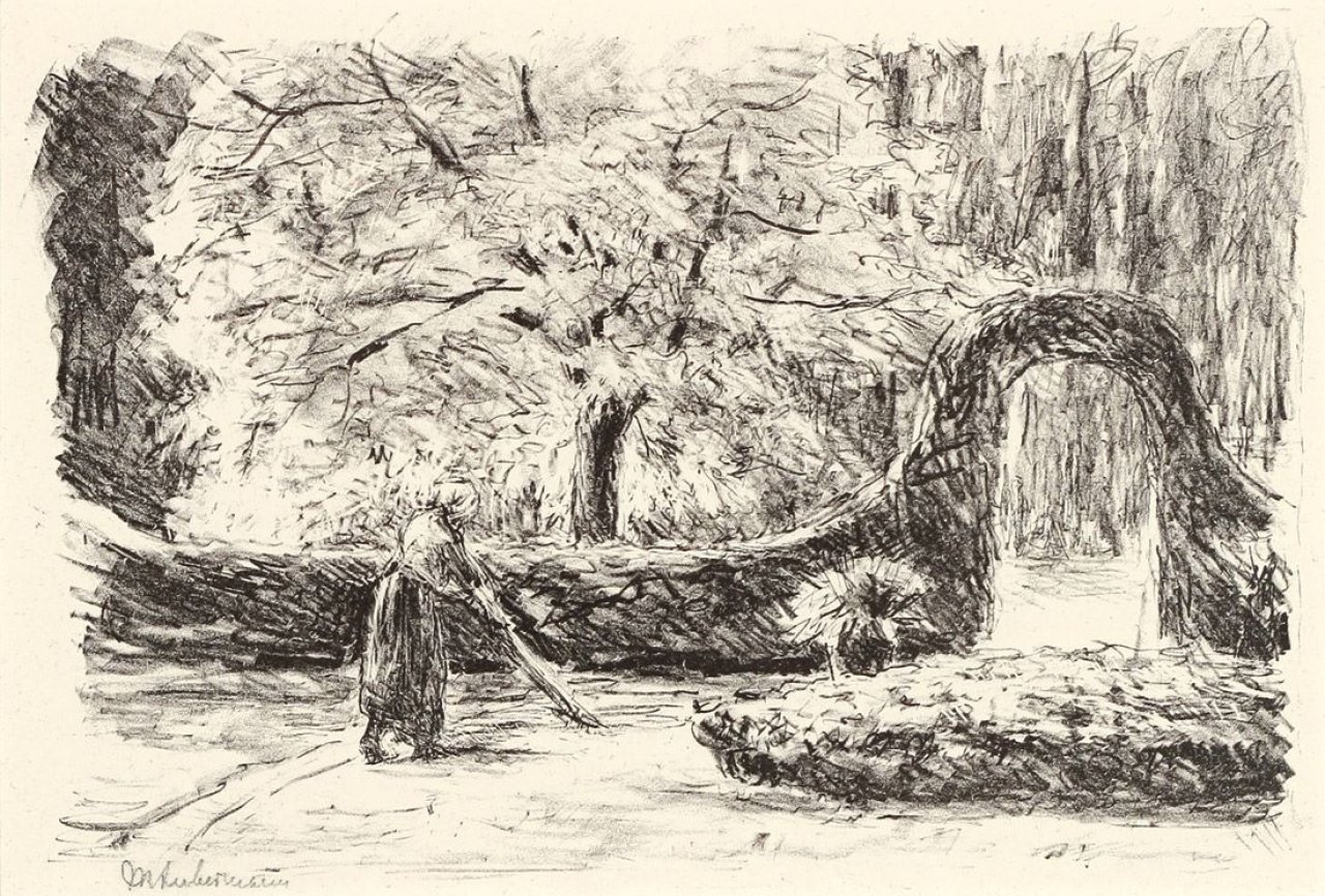 Auf diesem Bild ist das folgende Kunstwerk zu sehen: Max Liebermann. „Bedienerin im Garten von Wannsee“. 1925.