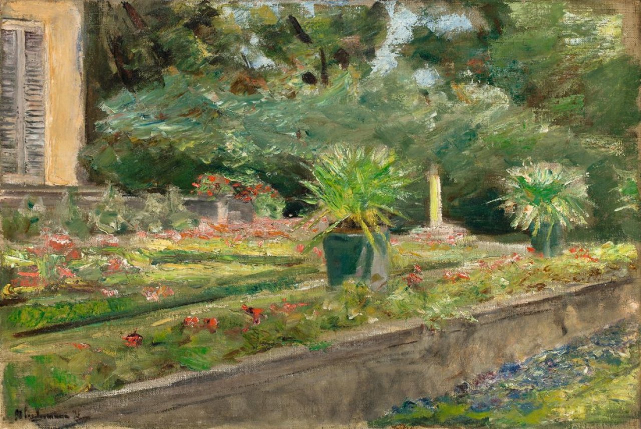 This picture shows the following artwork: Max Liebermann. „Die Blumenterrasse im Wannseegarten nach Nordwesten“. 1915 (?).