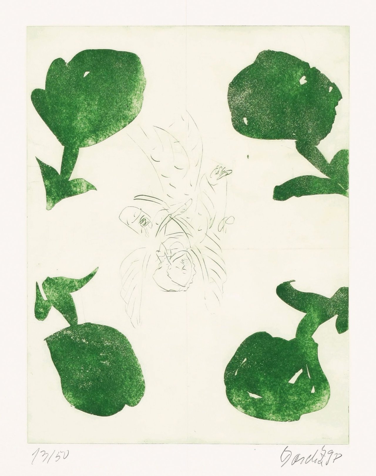 Auf diesem Bild ist das folgende Kunstwerk zu sehen: Georg Baselitz. Ohne Titel. 1998.