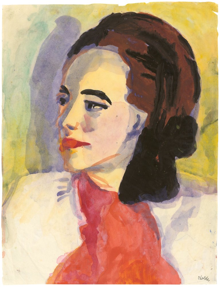This picture shows the following artwork: Emil Nolde. Bildnis Jolanthe Nolde (Halbprofil nach links).