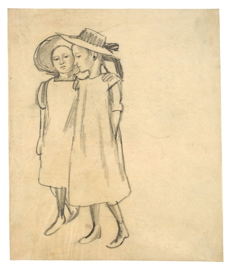 Auf diesem Bild ist das folgende Kunstwerk zu sehen: August Macke. Zwei Freundinnen. Um 1912.