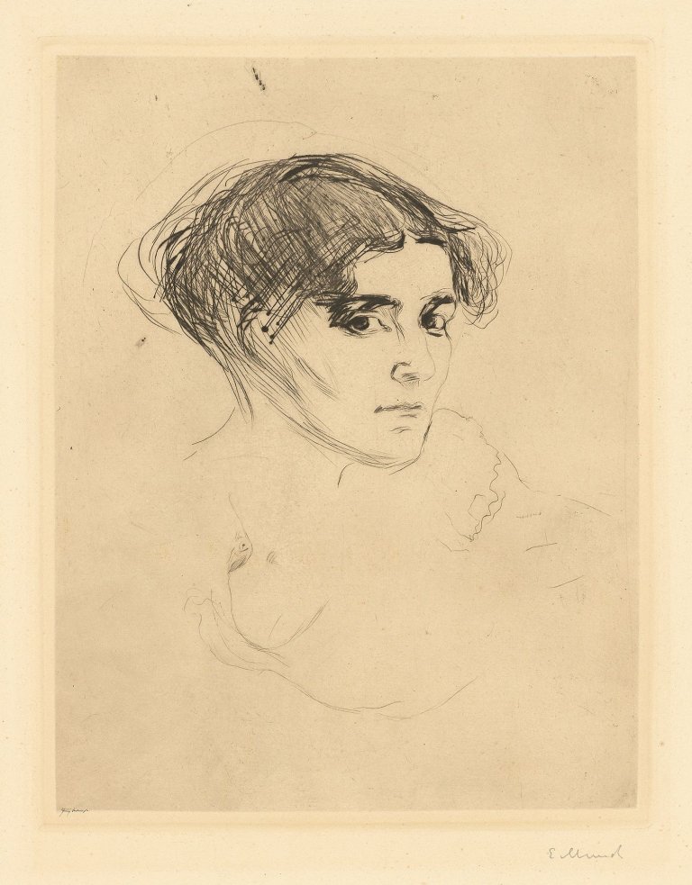 This picture shows the following artwork: Edvard Munch. „Frauenkopf“. 1902.