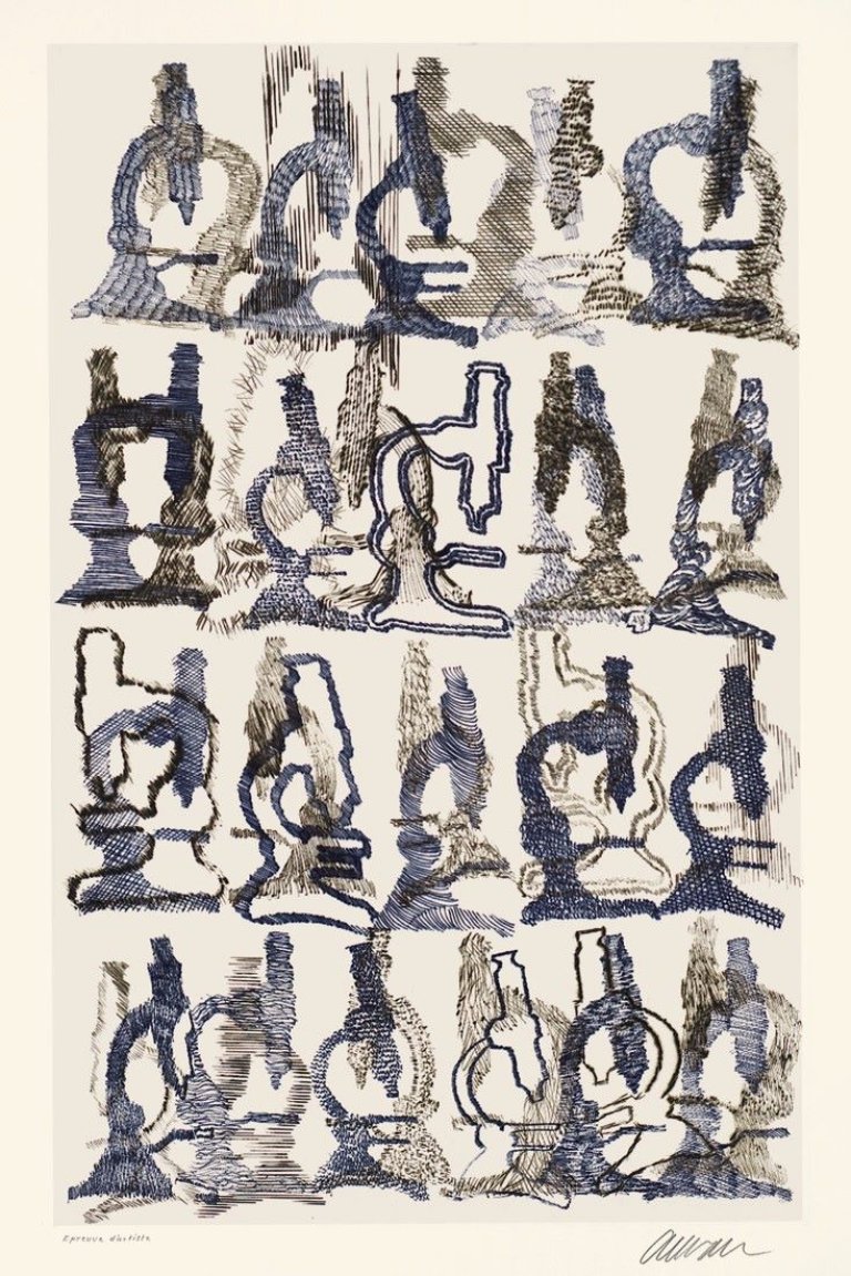Auf diesem Bild ist das folgende Kunstwerk zu sehen:  Arman. Aus: „The Nobel Prize Portfolio“. 1981.