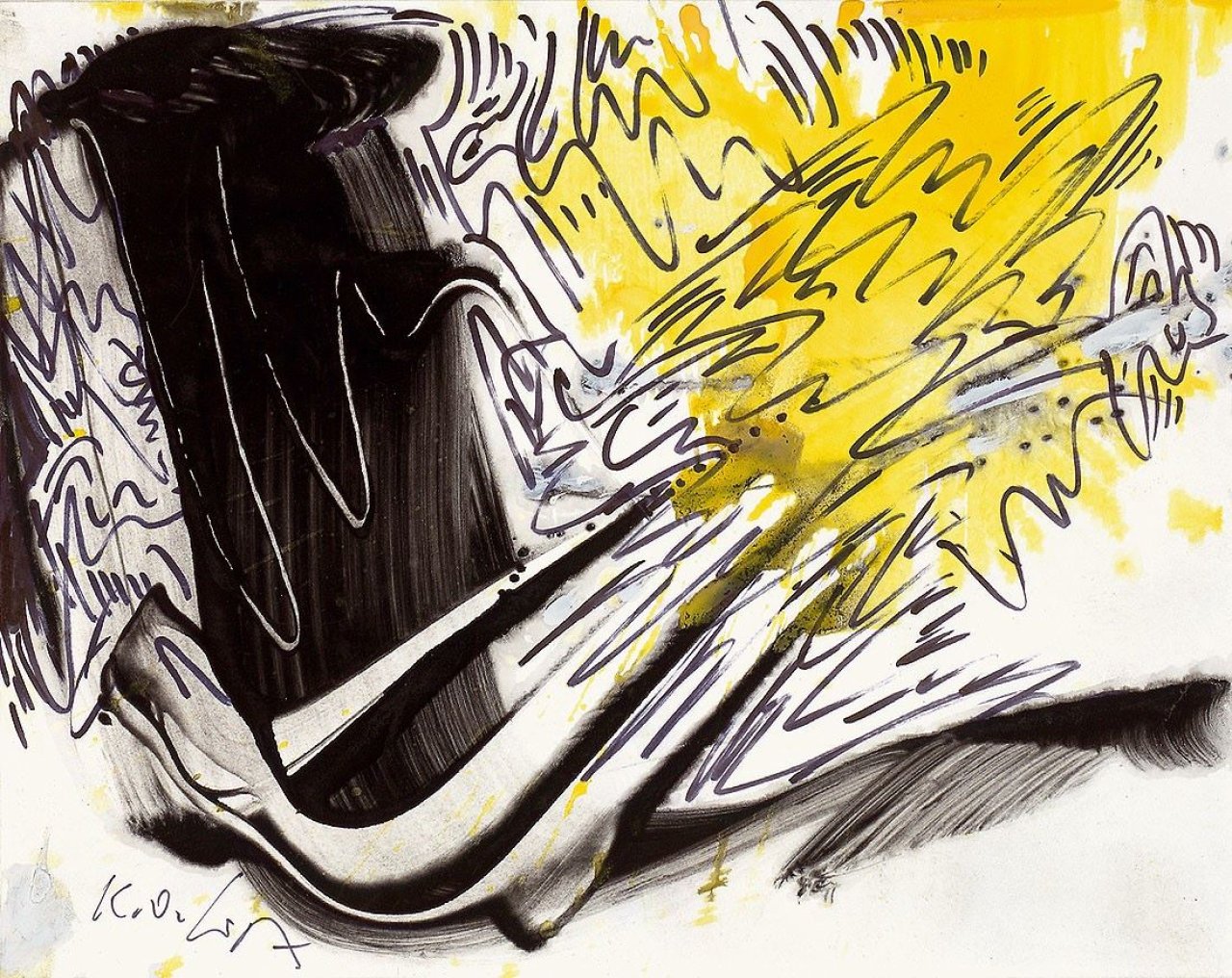 Auf diesem Bild ist das folgende Kunstwerk zu sehen: Karl Otto Götz. „Zugluft“. 1994.