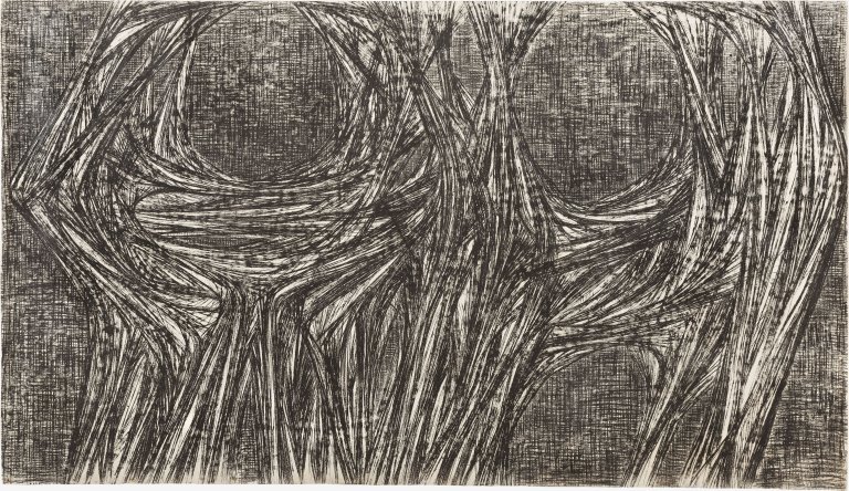 Auf diesem Bild ist das folgende Kunstwerk zu sehen: Karl Hartung. Komposition. 1955.