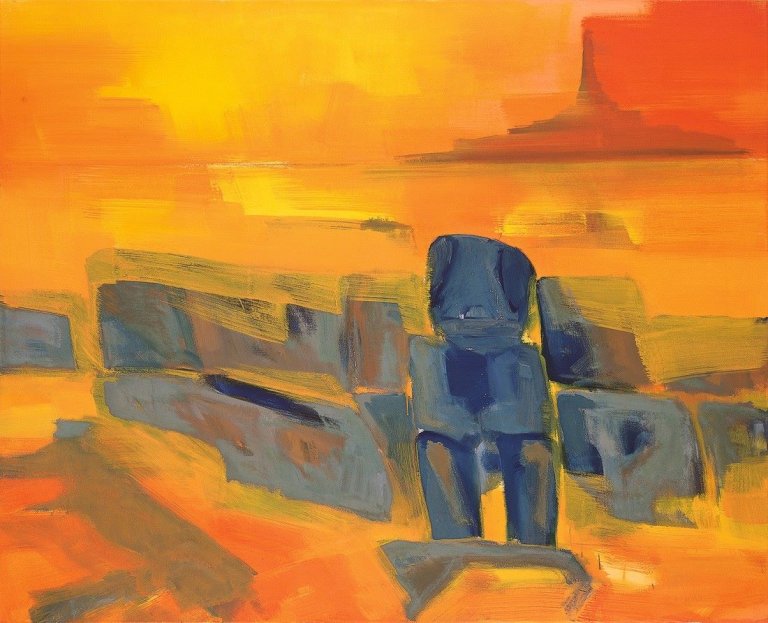 Auf diesem Bild ist das folgende Kunstwerk zu sehen: Bernd Zimmer. „Tiki. Ua Pou“. 1996.