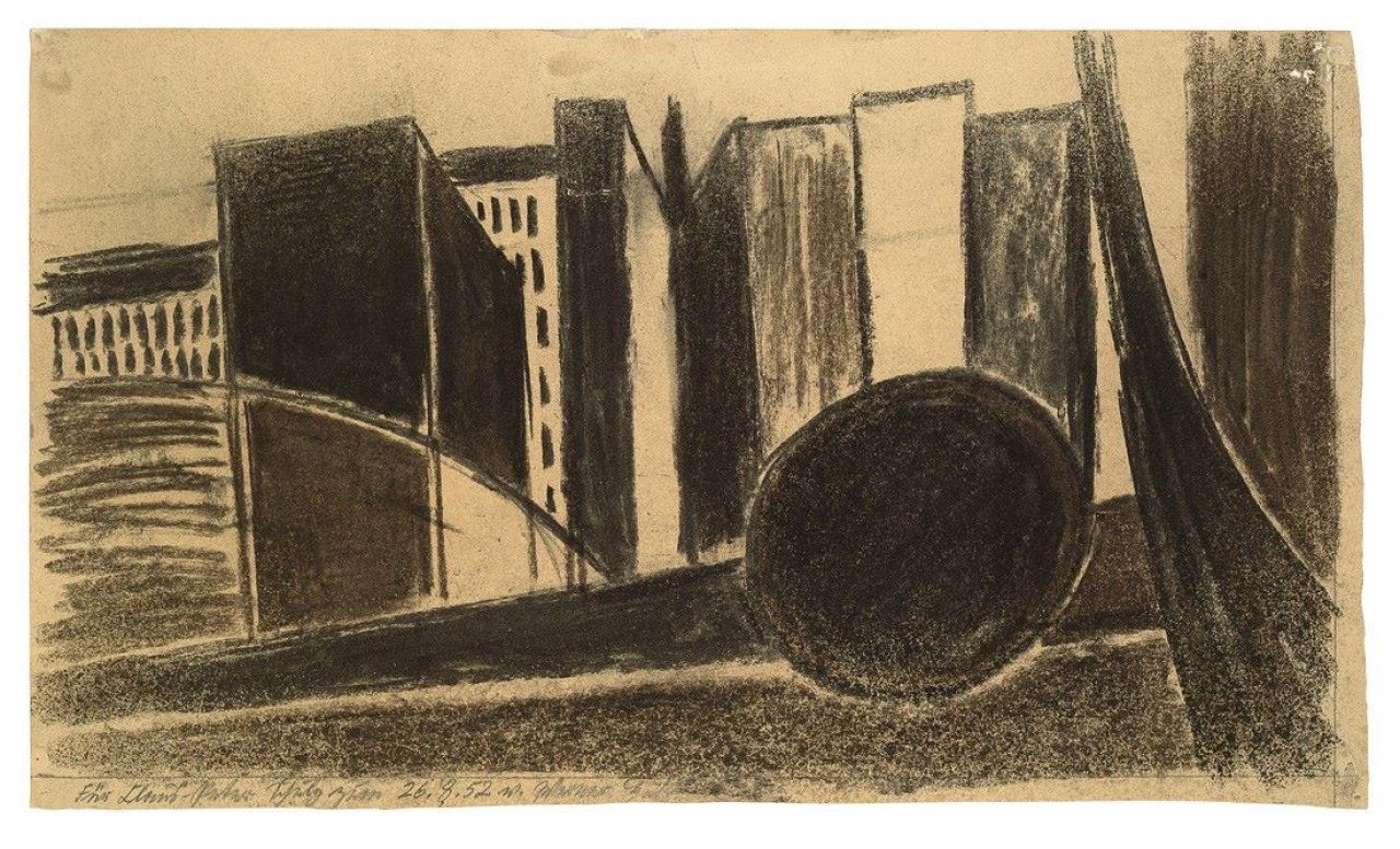 Auf diesem Bild ist das folgende Kunstwerk zu sehen: Werner Heldt. „Berliner Landschaft“. 1952.