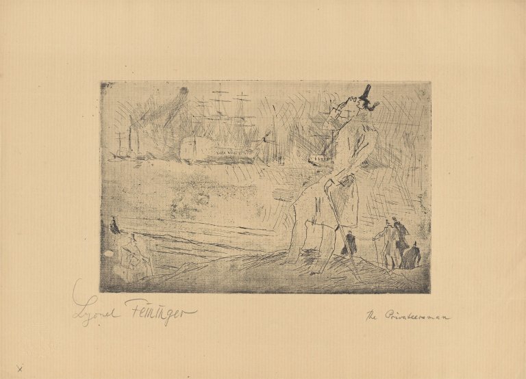 Auf diesem Bild ist das folgende Kunstwerk zu sehen: Lyonel Feininger. „The Privateteer“. 1911/12.