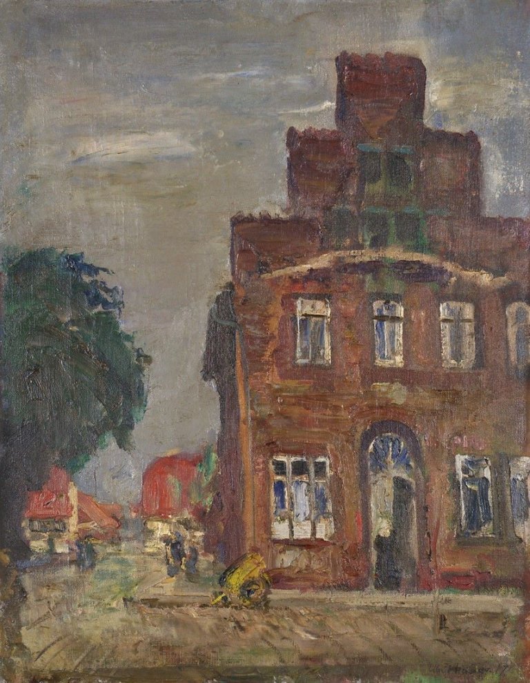 Auf diesem Bild ist das folgende Kunstwerk zu sehen: Ulrich Hübner. Gemeindehaus in Travemünde. 1917.