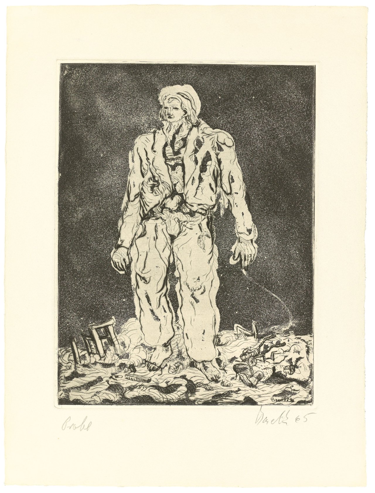 This picture shows the following artwork: Georg Baselitz. ”Der Hirte”. 1965.