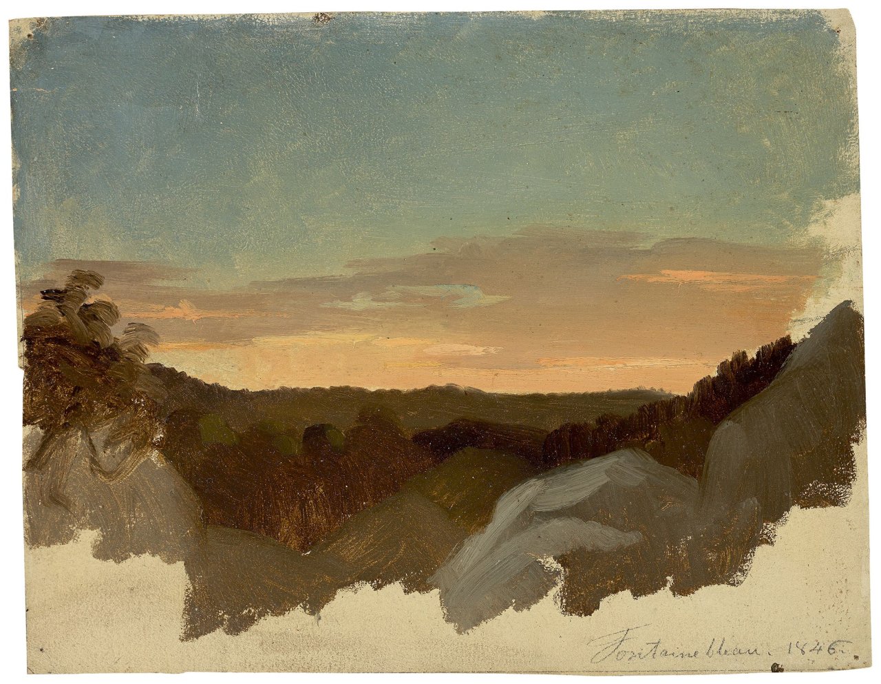 This picture shows the following artwork: Carl Hummel. Study from Fontainebleau. 1846.