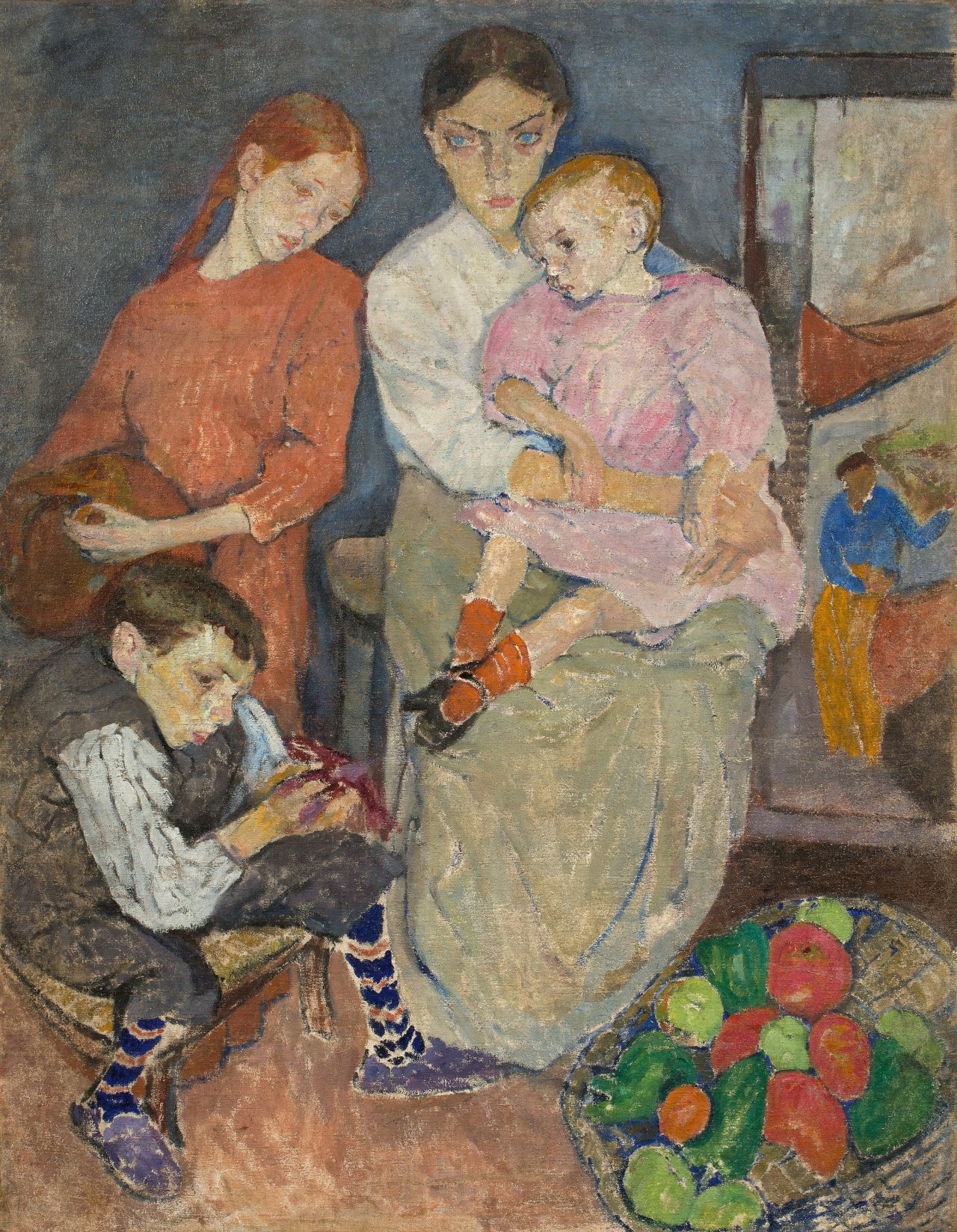 Auf diesem Bild ist das folgende Kunstwerk zu sehen: Mela Muter. Kindergruppe. 1913.